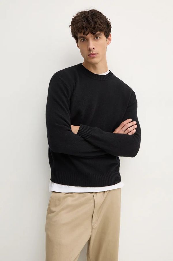 Sisley Vuneni pulover Sisley za muškarce, boja: crna, lagani, 11BAS200A