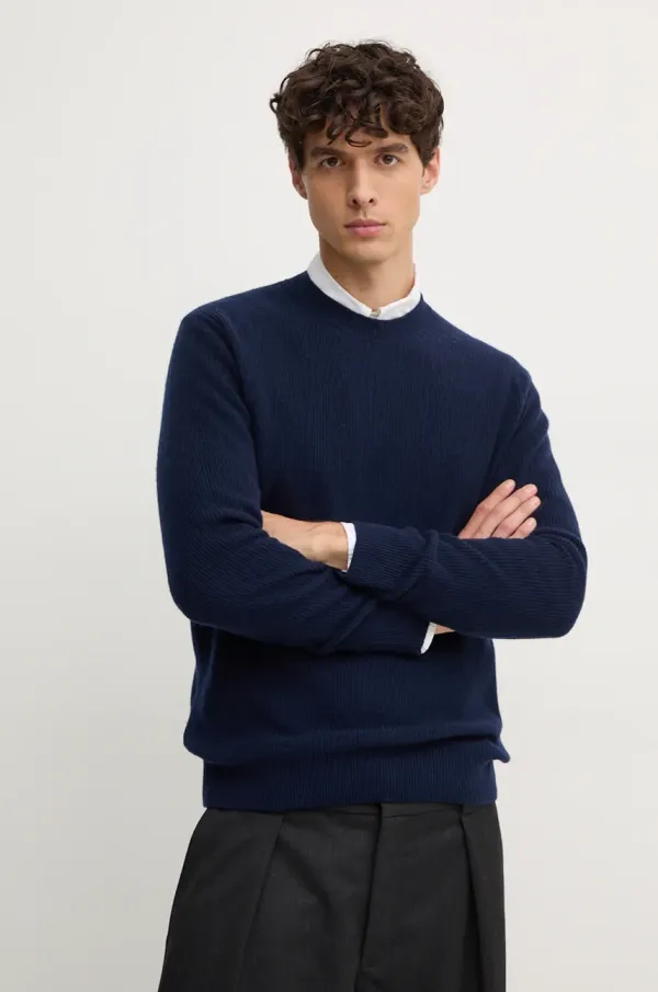 Sisley Vuneni pulover Sisley za muškarce, boja: tamno plava, 1044S100X