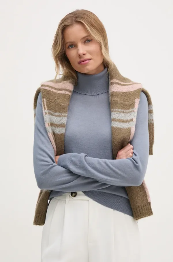 Sisley Vuneni pulover Sisley za žene, lagani, s dolčevitom, 11BAM201C