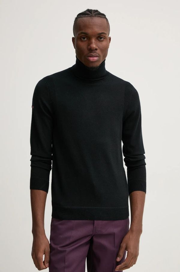 Superdry Vuneni pulover Superdry za muškarce, boja: crna, lagani, s dolčevitom, M6110625A-02A