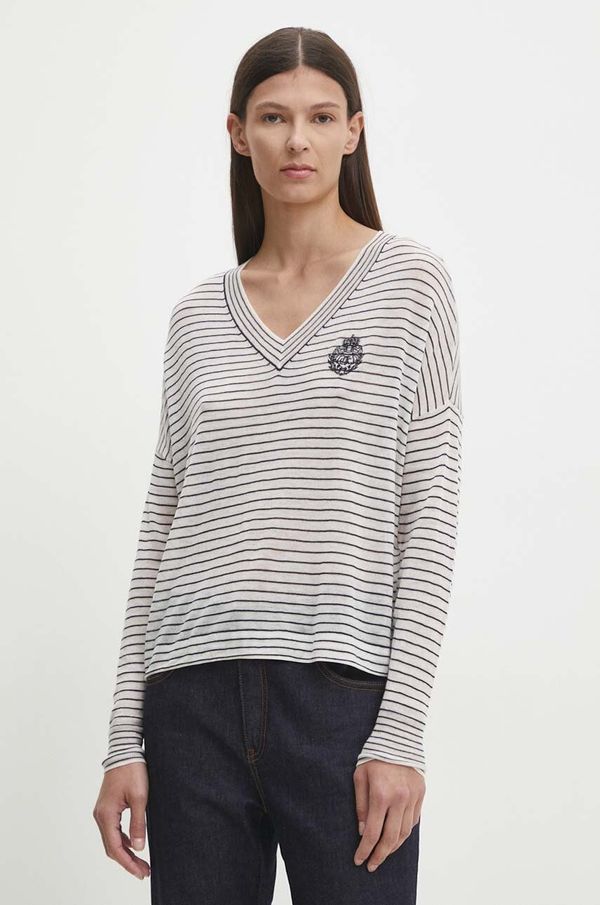 The Kooples Vuneni pulover The Kooples za žene, boja: bijela, lagani, FPUL29006K