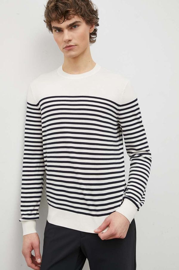 Theory Vuneni pulover Theory za muškarce, boja: bež, lagani