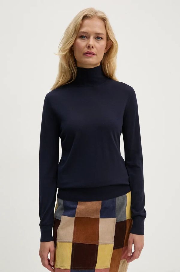 Theory Vuneni pulover Theory za žene, boja: tamno plava, lagani, s poludolčevitom, I1211703