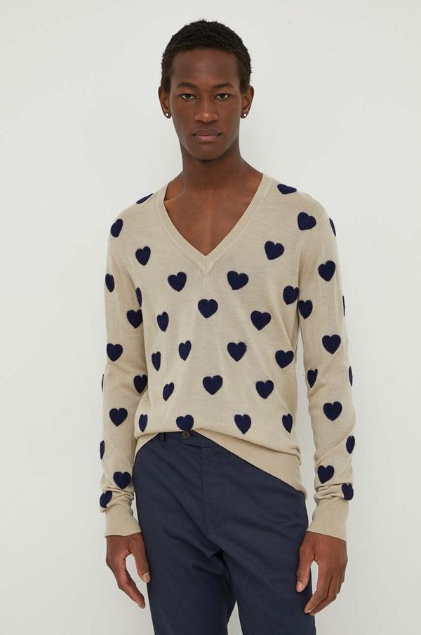 Tiger of Sweden Vuneni pulover Tiger Of Sweden za muškarce, boja: bež, lagani