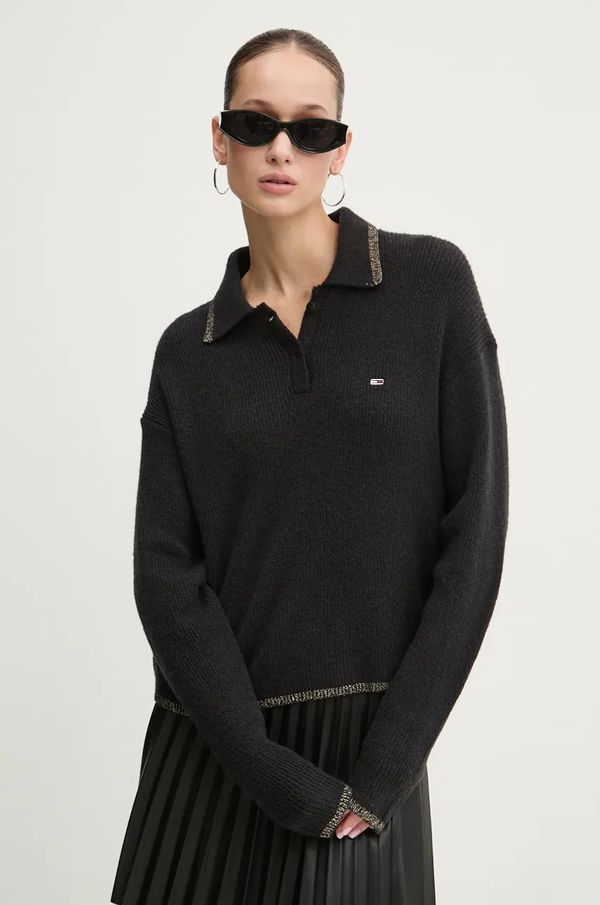 Tommy Jeans Vuneni pulover Tommy Jeans za žene, boja: crna, DW0DW19833