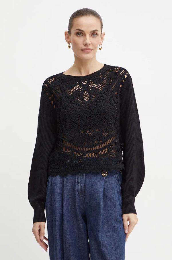 Twinset Vuneni pulover Twinset za žene, boja: crna, 242TP3471