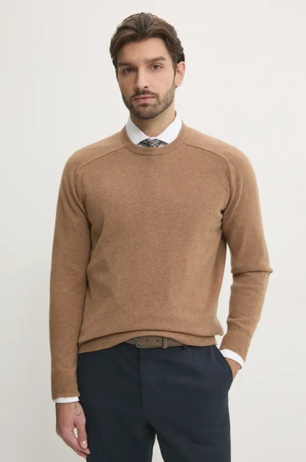 United Colors of Benetton Vuneni pulover United Colors of Benetton za muškarce, boja: bež, lagani, 1006U108W