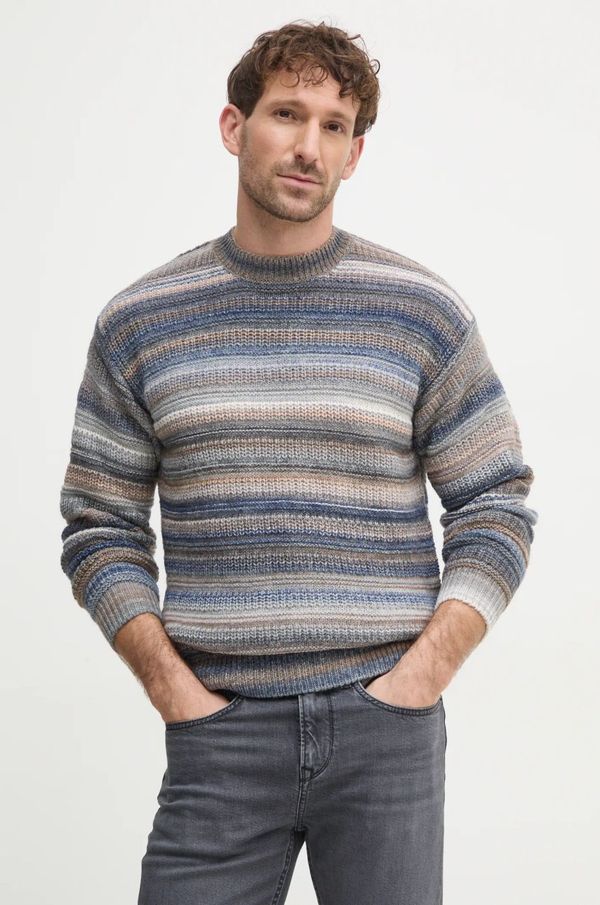 United Colors of Benetton Vuneni pulover United Colors of Benetton za muškarce, boja: siva, 105CU107R