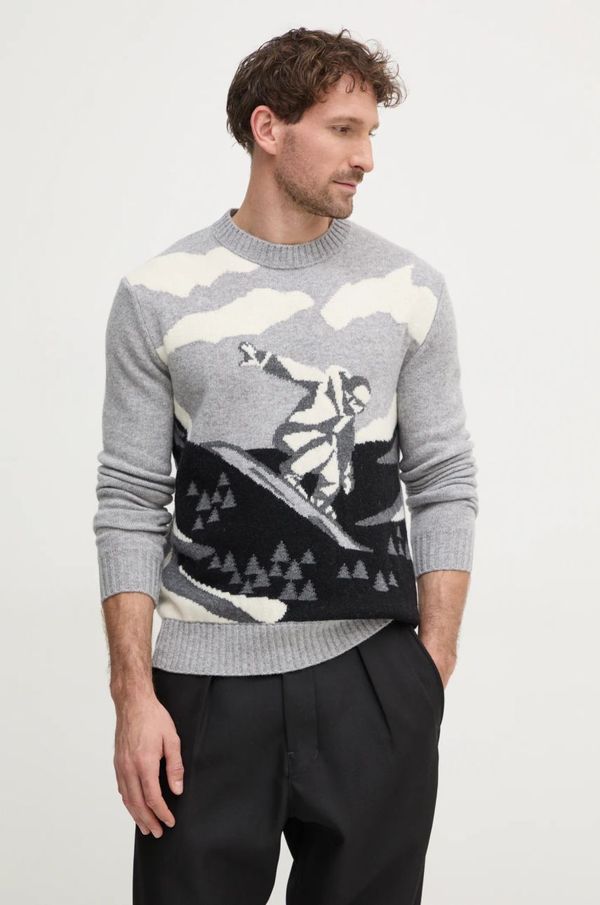 United Colors of Benetton Vuneni pulover United Colors of Benetton za muškarce, boja: siva, 1244K108R