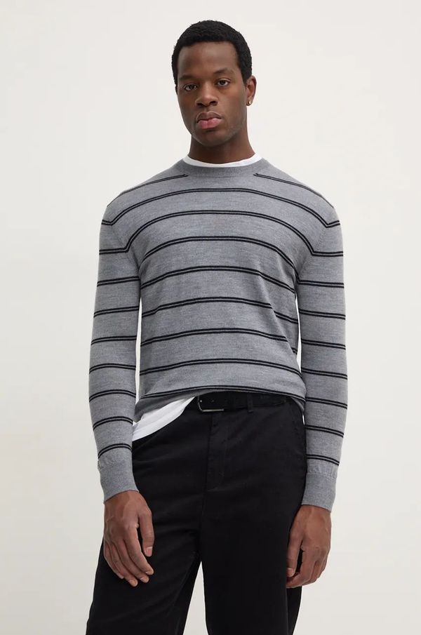 United Colors of Benetton Vuneni pulover United Colors of Benetton za muškarce, boja: siva, lagani, 11AHK107L