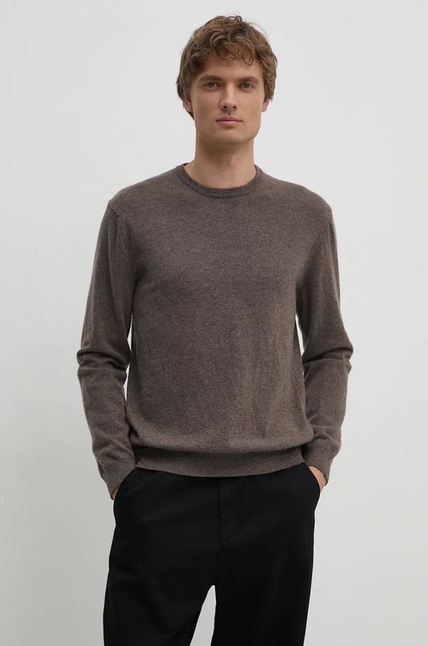 United Colors of Benetton Vuneni pulover United Colors of Benetton za muškarce, boja: smeđa, lagani, 1002U1G34