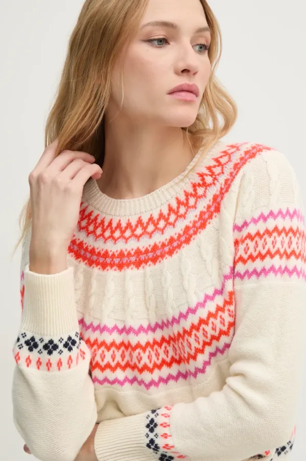 United Colors of Benetton Vuneni pulover United Colors of Benetton za žene, boja: bež, lagani, 1144E10BY