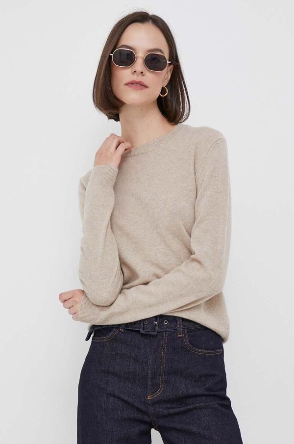 United Colors of Benetton Vuneni pulover United Colors of Benetton za žene, boja: bež, lagani