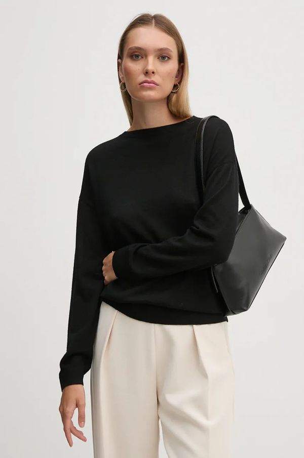 United Colors of Benetton Vuneni pulover United Colors of Benetton za žene, boja: crna, lagani, 11AHD10A4