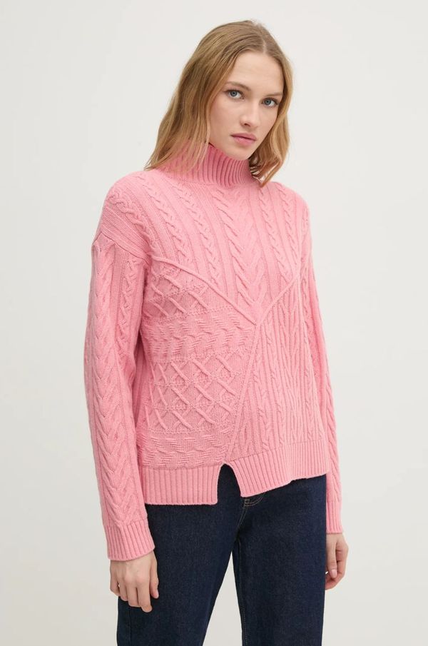 United Colors of Benetton Vuneni pulover United Colors of Benetton za žene, boja: ružičasta, 1444D203L