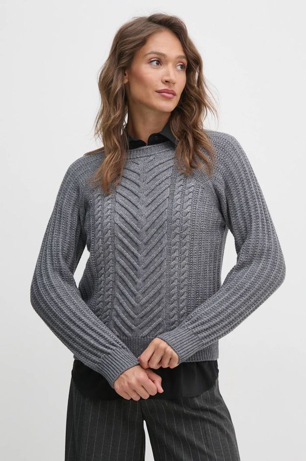 United Colors of Benetton Vuneni pulover United Colors of Benetton za žene, boja: siva, 142ND10CA