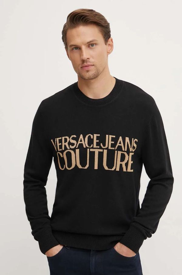 Versace Jeans Couture Vuneni pulover Versace Jeans Couture za muškarce, boja: crna, 77GAFM01 CMH80