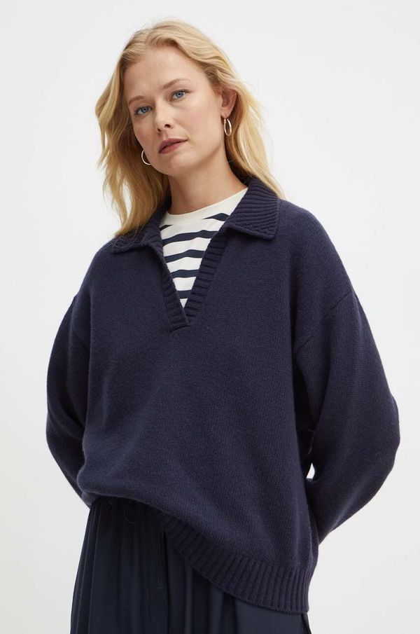 Weekend Max Mara Vuneni pulover Weekend Max Mara za žene, boja: tamno plava, 2425366152600