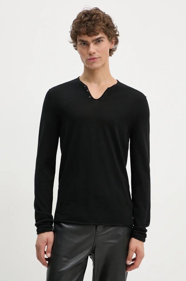 Zadig&Voltaire Vuneni pulover ZADIG&VOLTAIRE za muškarce, boja: crna, lagani, KMSW00683