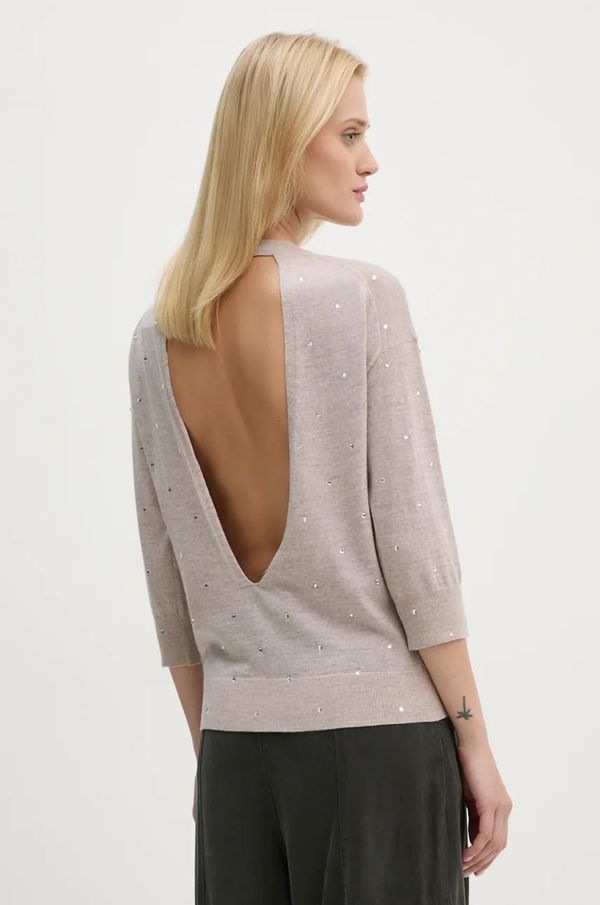 Zadig&Voltaire Vuneni pulover ZADIG&VOLTAIRE za žene, boja: bež, lagani, KWSW01660