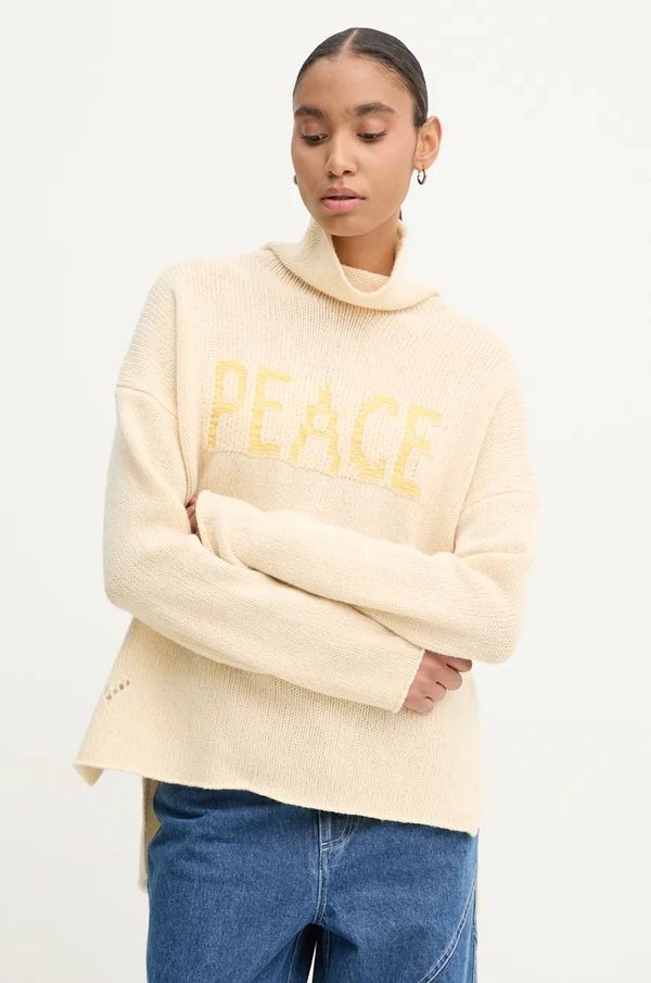 Zadig&Voltaire Vuneni pulover ZADIG&VOLTAIRE za žene, boja: bež, lagani, s dolčevitom, KWSW01649