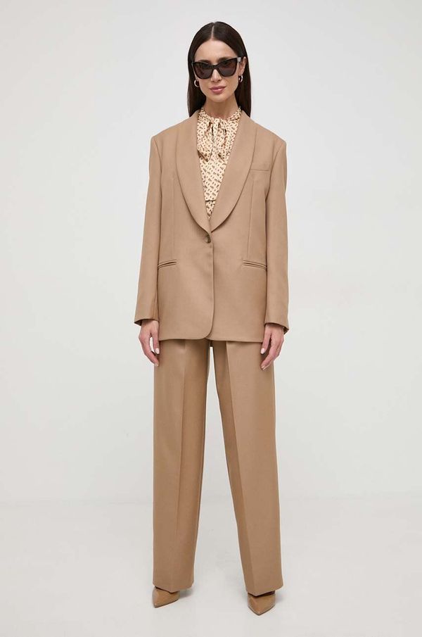 Boss Vuneni sako BOSS boja: bež, jednoredno zakopčavanje, bez uzorka