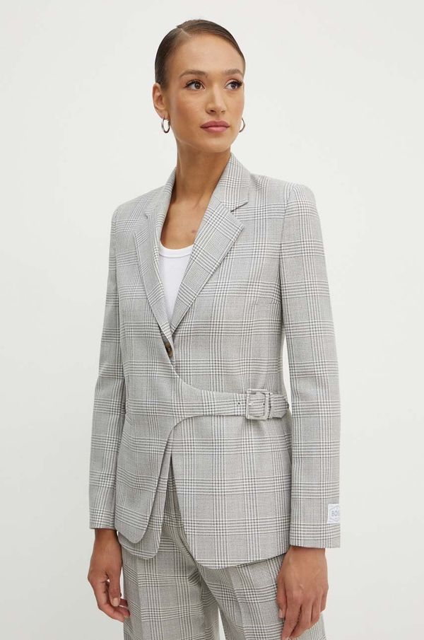 Boss Vuneni sako BOSS boja: bež, jednoredno zakopčavanje, s uzorkom, 50518405