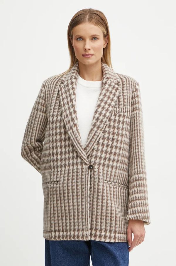 Forte Forte Vuneni sako Forte Forte boja: bež, jednoredno zakopčavanje, s uzorkom, 13206_my coat