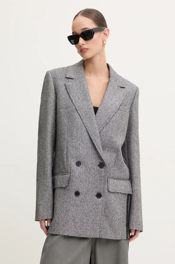 Iceberg Vuneni sako Iceberg boja: siva, dvoredno zakopčavanje, s uzorkom, L011 3141