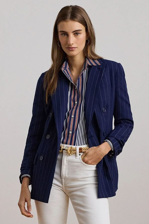 Lauren Ralph Lauren Vuneni sako Lauren Ralph Lauren boja: tamno plava, dvoredno zakopčavanje, 200957329