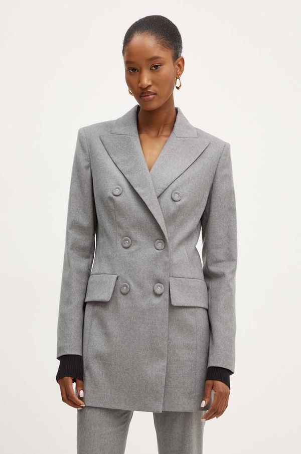 Luisa Spagnoli Vuneni sako Luisa Spagnoli SIGNORILE boja: siva, dvoredno zakopčavanje, melanž, 541202