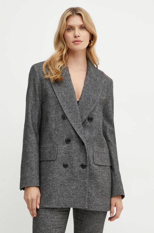 Max&Co. Vuneni sako MAX&Co. boja: siva, oversize, s uzorkom, 2426046044200