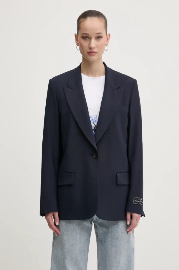 MSGM Vuneni sako MSGM boja: tamno plava, jednoredno zakopčavanje, bez uzorka, 3841MDG27.257127