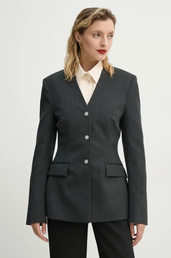 Nanushka Vuneni sako Nanushka LENKE boja: siva, jednoredno zakopčavanje, bez uzorka, NW25RSOW15094