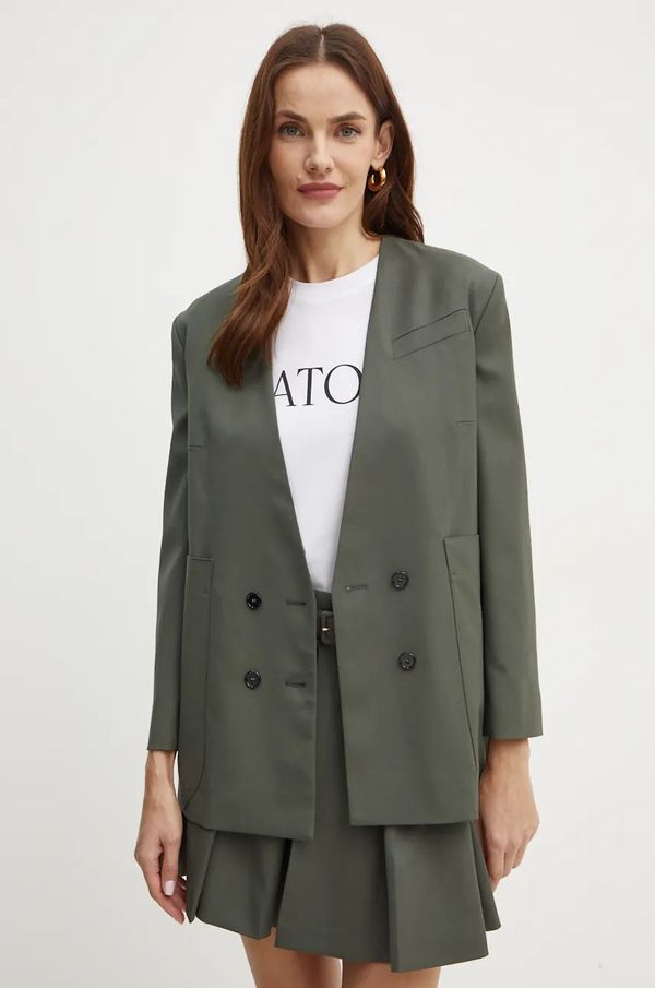 Patou Vuneni sako Patou boja: zelena, dvoredno zakopčavanje, bez uzorka, JA0020103