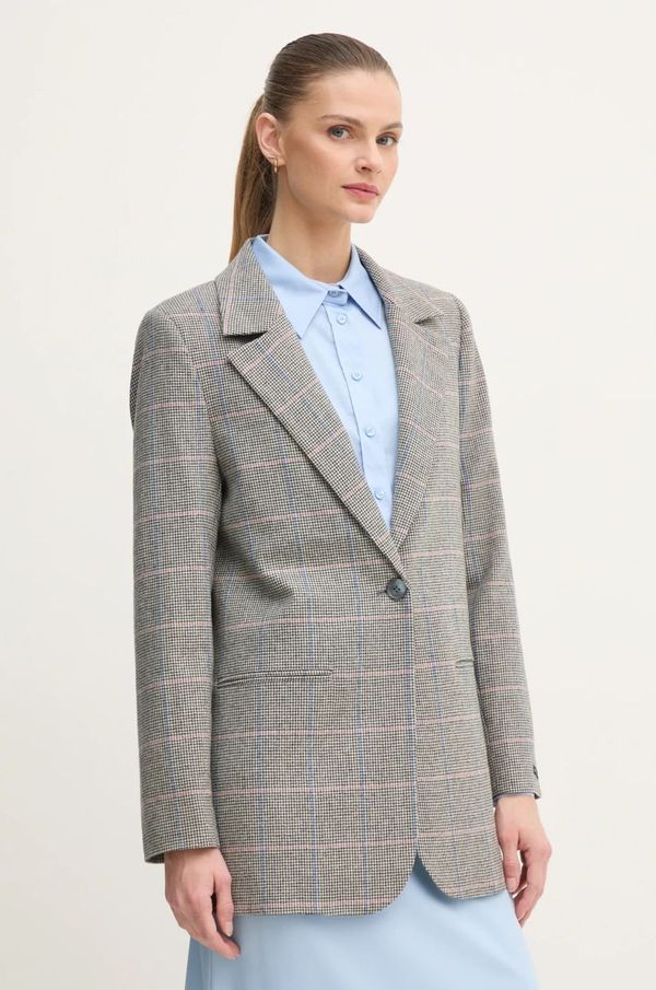 Pepe Jeans Vuneni sako Pepe Jeans FLAVIA boja: siva, jednoredno zakopčavanje, s uzorkom, PL402503