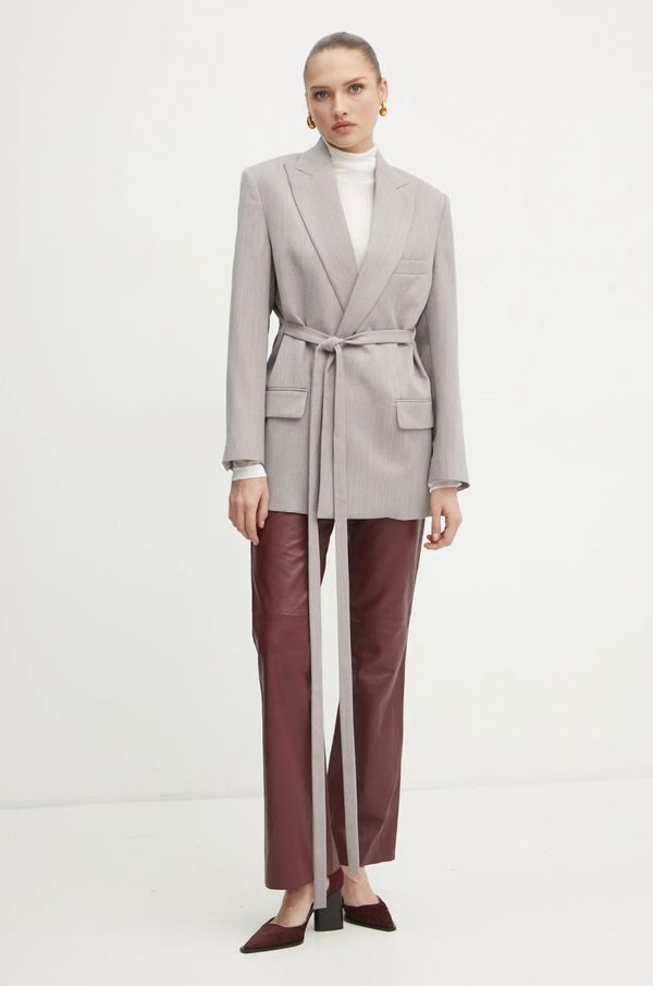 Victoria Beckham Vuneni sako Victoria Beckham boja: siva, dvoredno zakopčavanje, bez uzorka, 1125WJK006092A