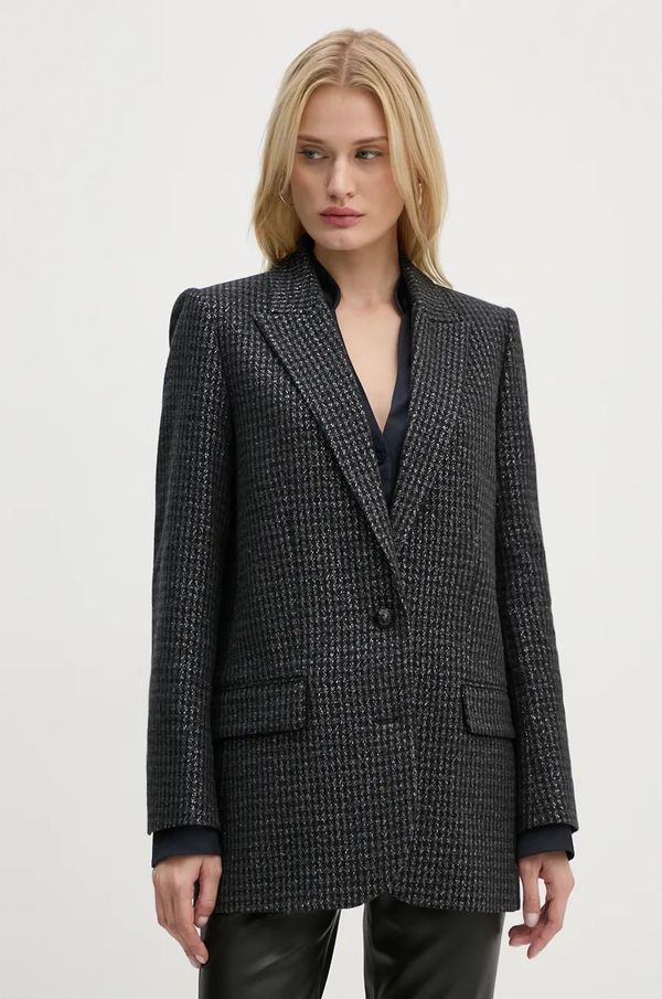 Zadig&Voltaire Vuneni sako ZADIG&VOLTAIRE boja: siva, jednoredno zakopčavanje, s uzorkom, WWBL00877