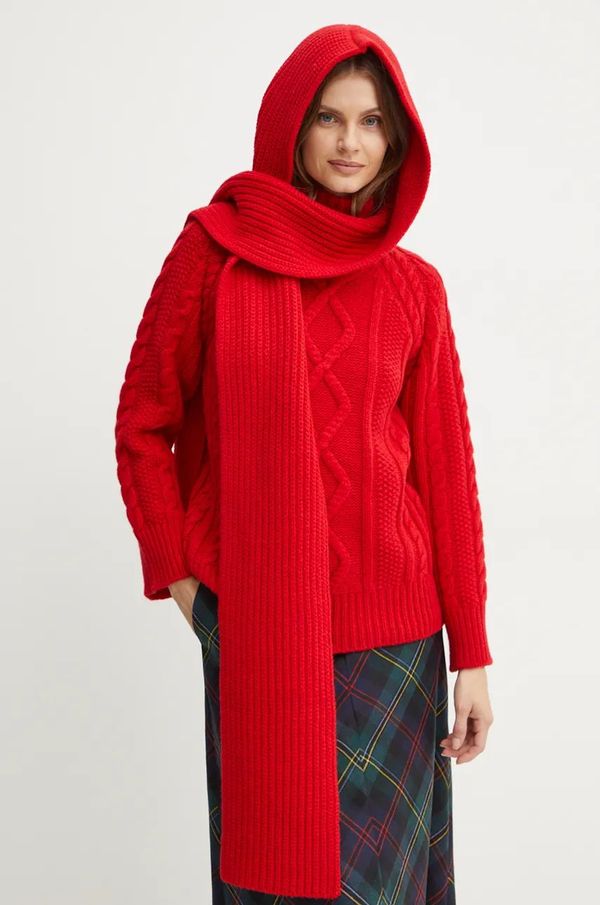 Forte Forte Vuneni šal s kapuljačom Forte Forte boja: crvena, bez uzorka, 13339_my scarf