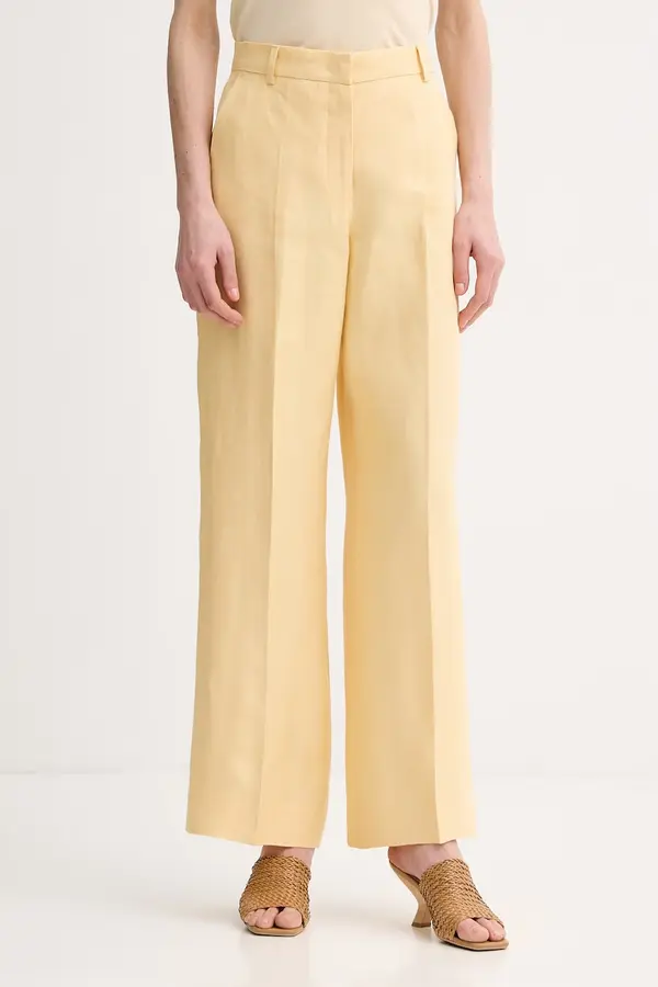 Weekend Max Mara Weekend Max Mara hlače za žene od lana MALIZIA