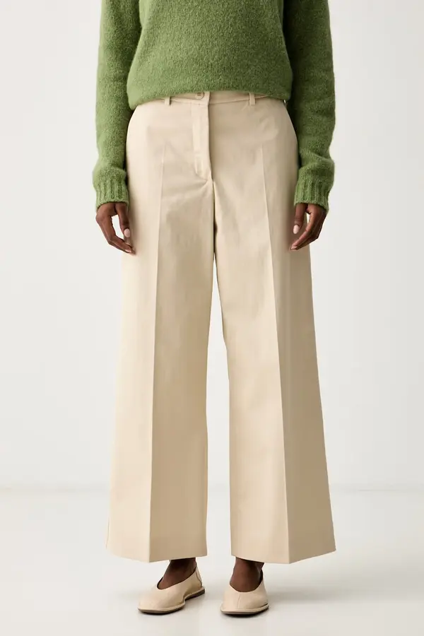 Weekend Max Mara Weekend Max Mara hlače za žene s pamukom WKDURIAL