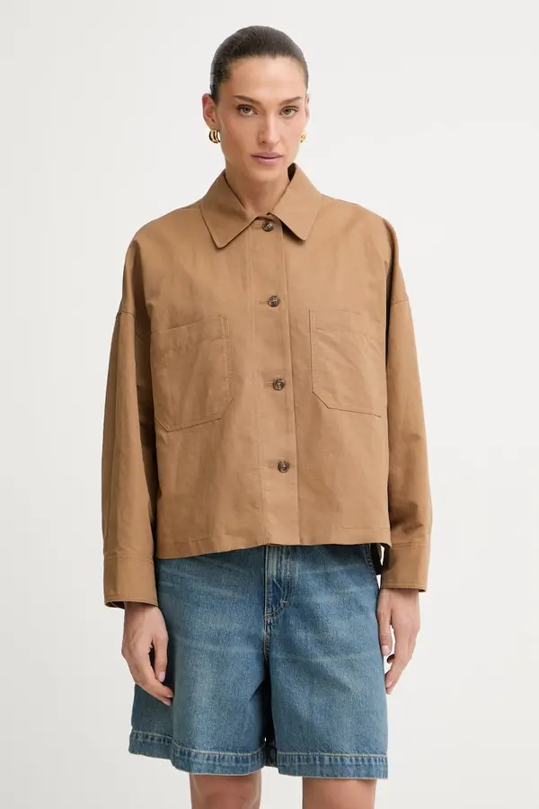 Weekend Max Mara Weekend Max Mara jakna u stilu košulje za žene s lanom VETTURA