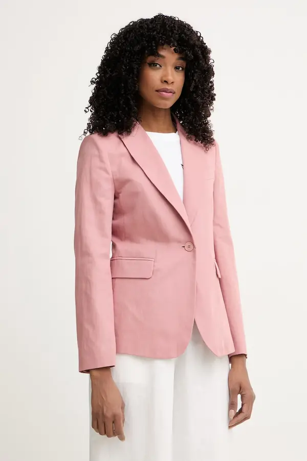 Weekend Max Mara Weekend Max Mara jednoredni sako za žene s dodatkom lana ORCHE