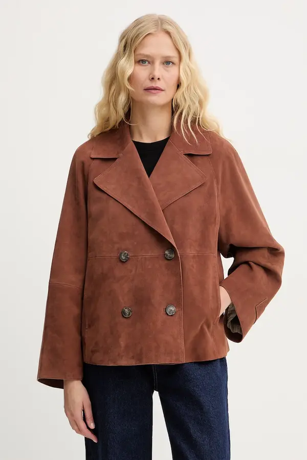 Weekend Max Mara Weekend Max Mara kratka jakna za žene od brušene kože SOSPIRO