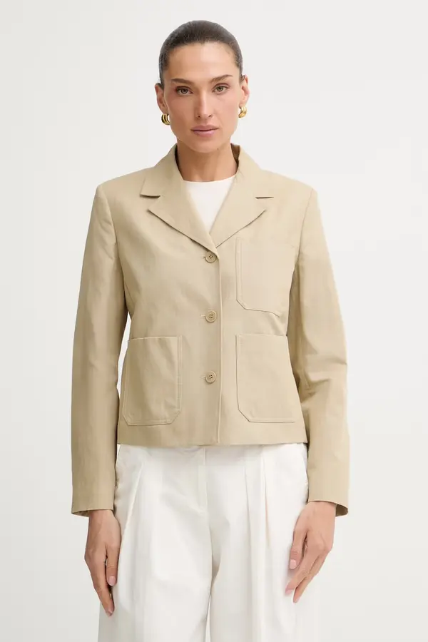 Weekend Max Mara Weekend Max Mara kratka ženska jakna s lanom GLASSA