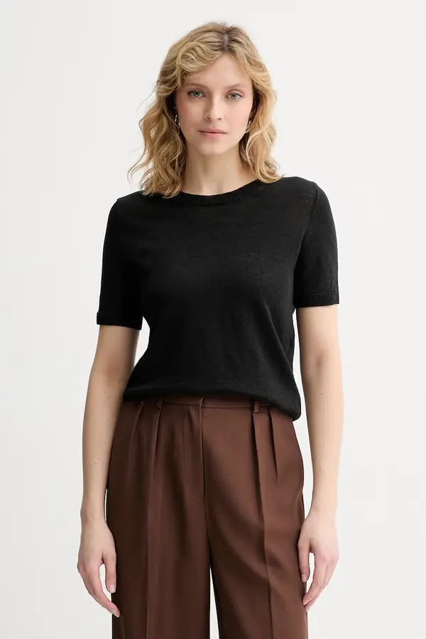 Weekend Max Mara Weekend Max Mara majica za žene od lana PANCONE