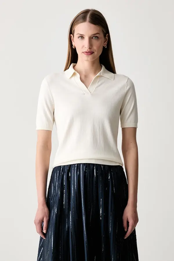 Weekend Max Mara Weekend Max Mara pletena polo majica za žene sa svilom WKDRONCOLO