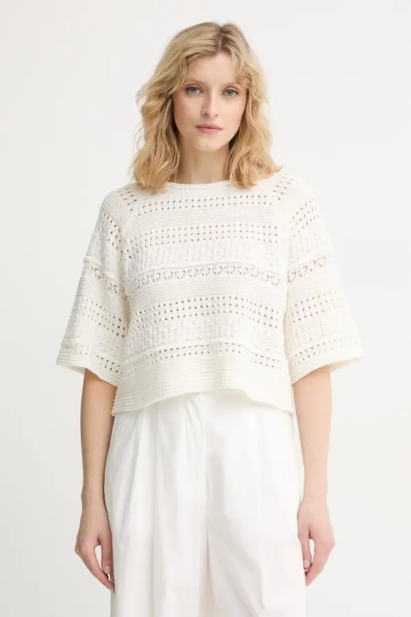 Weekend Max Mara Weekend Max Mara Pulover kratkih rukava za žene od pamuka