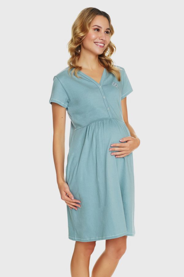 Doctor Nap Pamučna spavaćica za dojilje Ice blue kratka