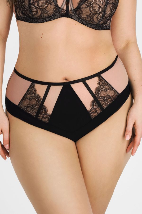 Gorsenia Klasične gaćice Black to Black s visokim strukom